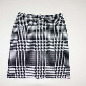 Talbots Women's Houndstooth Pencil Skirt Size 14 NWT Black White Knee Length